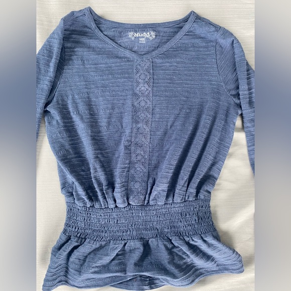 Mudd Size 8 puff sleeves blue shirt - Picture 2 of 6